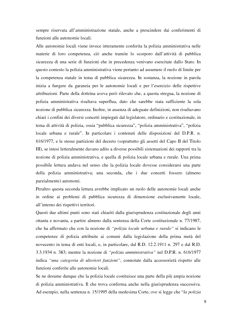 Anteprima della tesi: Storia della polizia locale. Specificità del caso italiano, Pagina 5