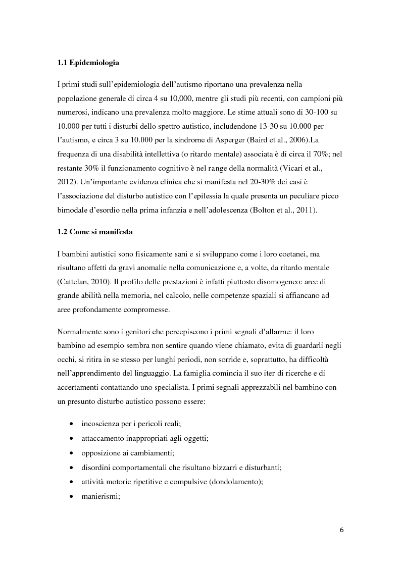 Anteprima della tesi: Aspetti psicologico - clinici presenti nella relazione tra empatia e deficit sociali dei disturbi dello spettro autistico, Pagina 5