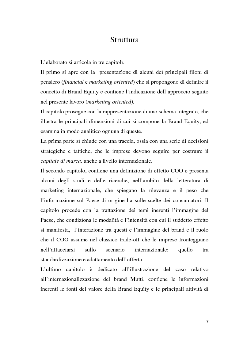 Anteprima della tesi: Il country of origin nel processo di internazionalizzazione del brand. Il caso Mutti S.p.A, Pagina 5