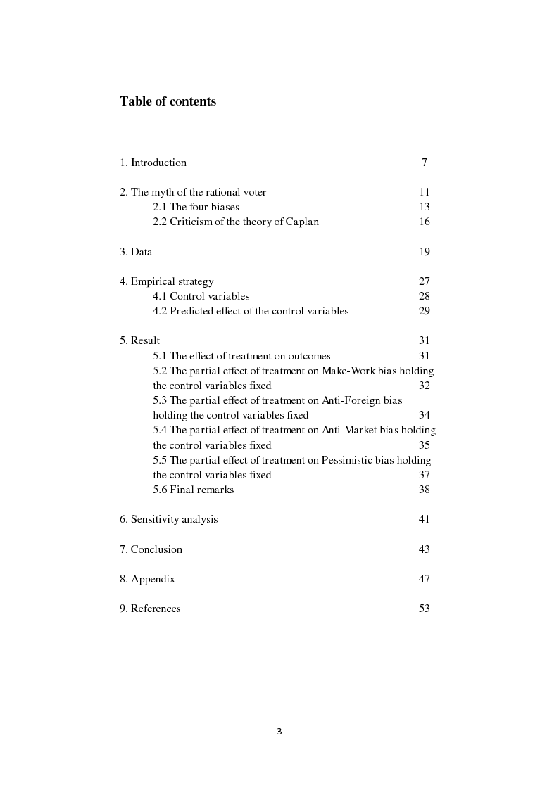 Indice della tesi: A Link Between Schooling and the Quality of Political Choices: Does a Higher Level of Education Help Democracies to Choose Better Policies?, Pagina 1