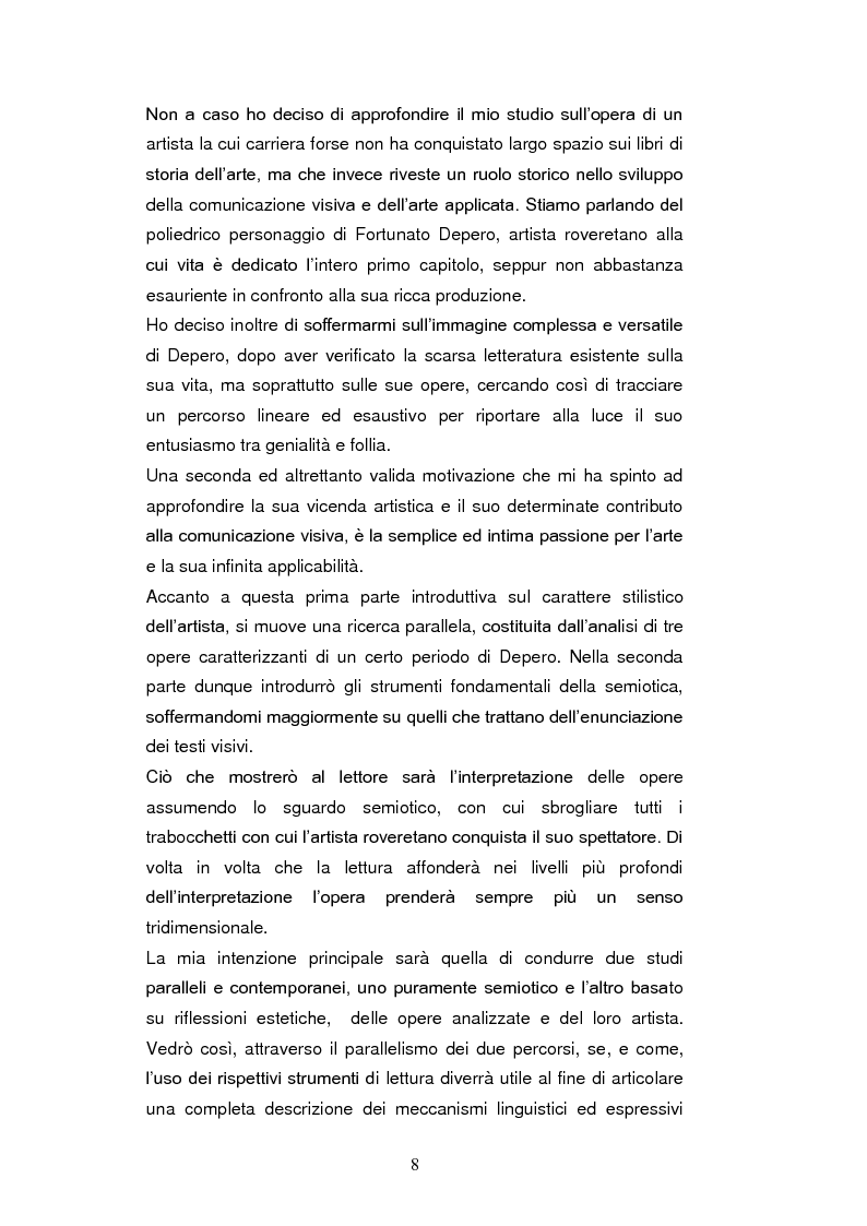 Anteprima della tesi: Audacia di esser pazzi. Analisi semiotica dell'opera di Fortunato Depero, Pagina 3