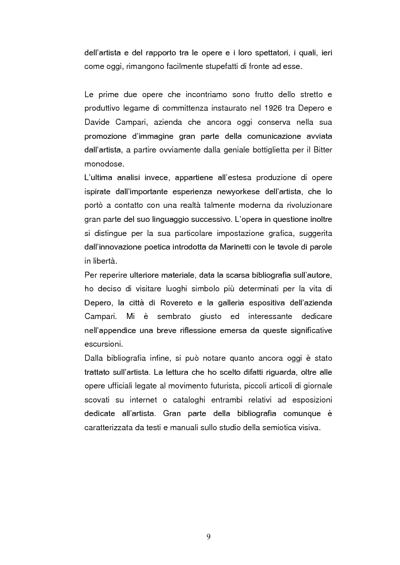 Anteprima della tesi: Audacia di esser pazzi. Analisi semiotica dell'opera di Fortunato Depero, Pagina 4