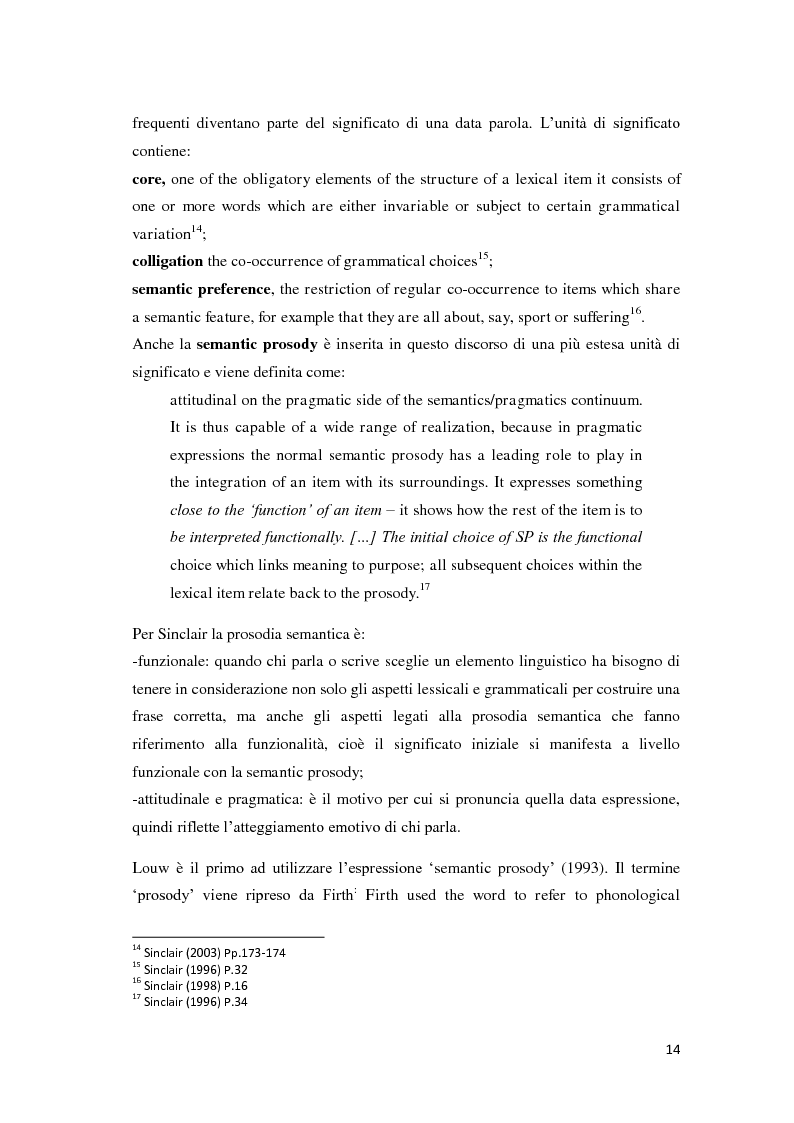 Estratto dalla tesi: Utterly Sensational: studio della prosodia semantica in 'Shaking contagion' e nei tabloid inglesi
