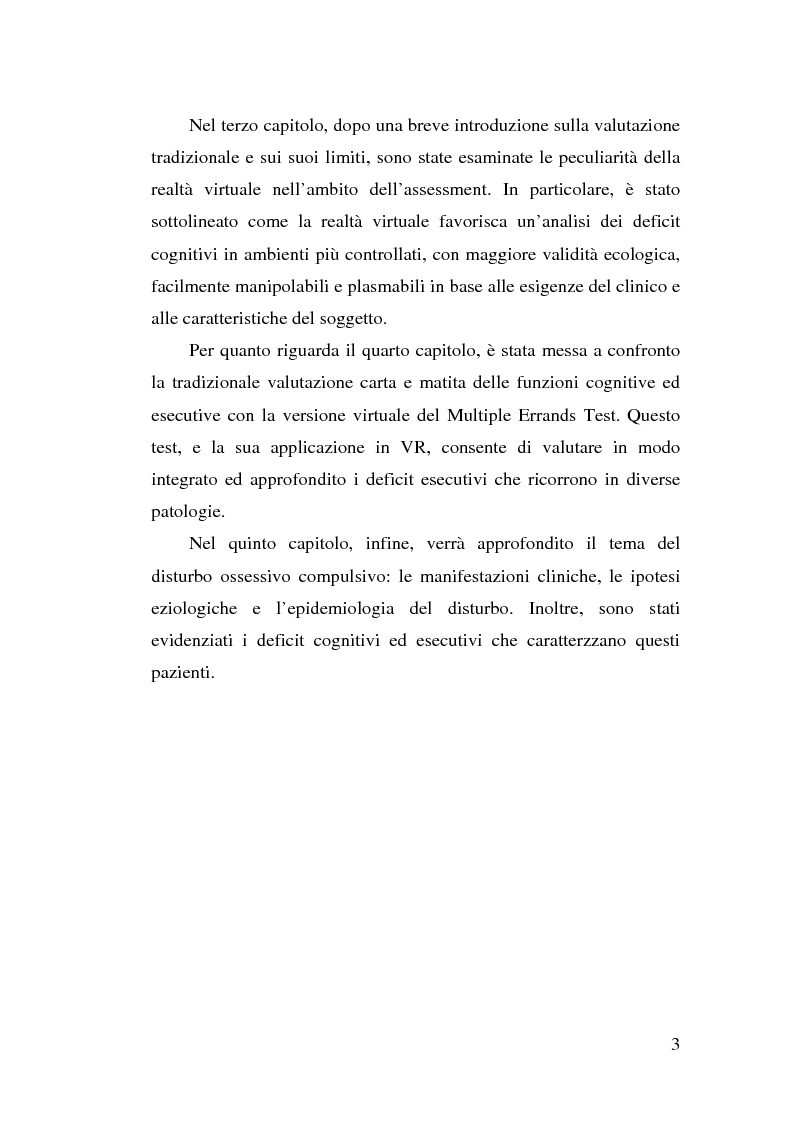 Anteprima della tesi: L'utilizzo della realtà virtuale nell'assessment del disturbo ossessivo compulsivo, Pagina 4
