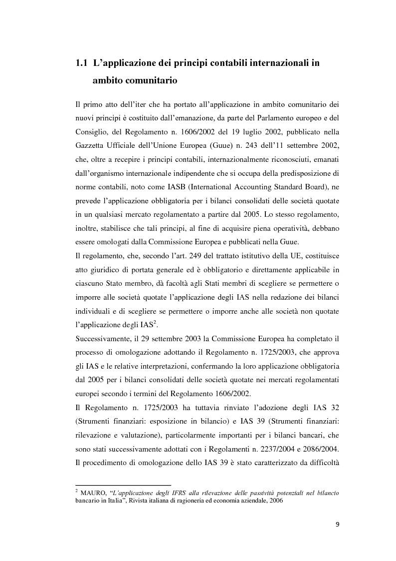 Anteprima della tesi: Gli strumenti finanziari nel bilancio delle banche IAS-compliant: analisi dell'impatto degli IAS 32, IAS 39 e IFRS 7 sul bilancio delle banche, Pagina 4