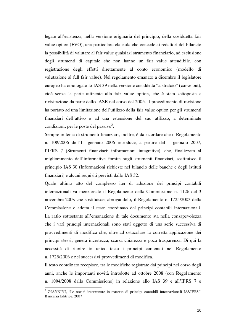 Anteprima della tesi: Gli strumenti finanziari nel bilancio delle banche IAS-compliant: analisi dell'impatto degli IAS 32, IAS 39 e IFRS 7 sul bilancio delle banche, Pagina 5