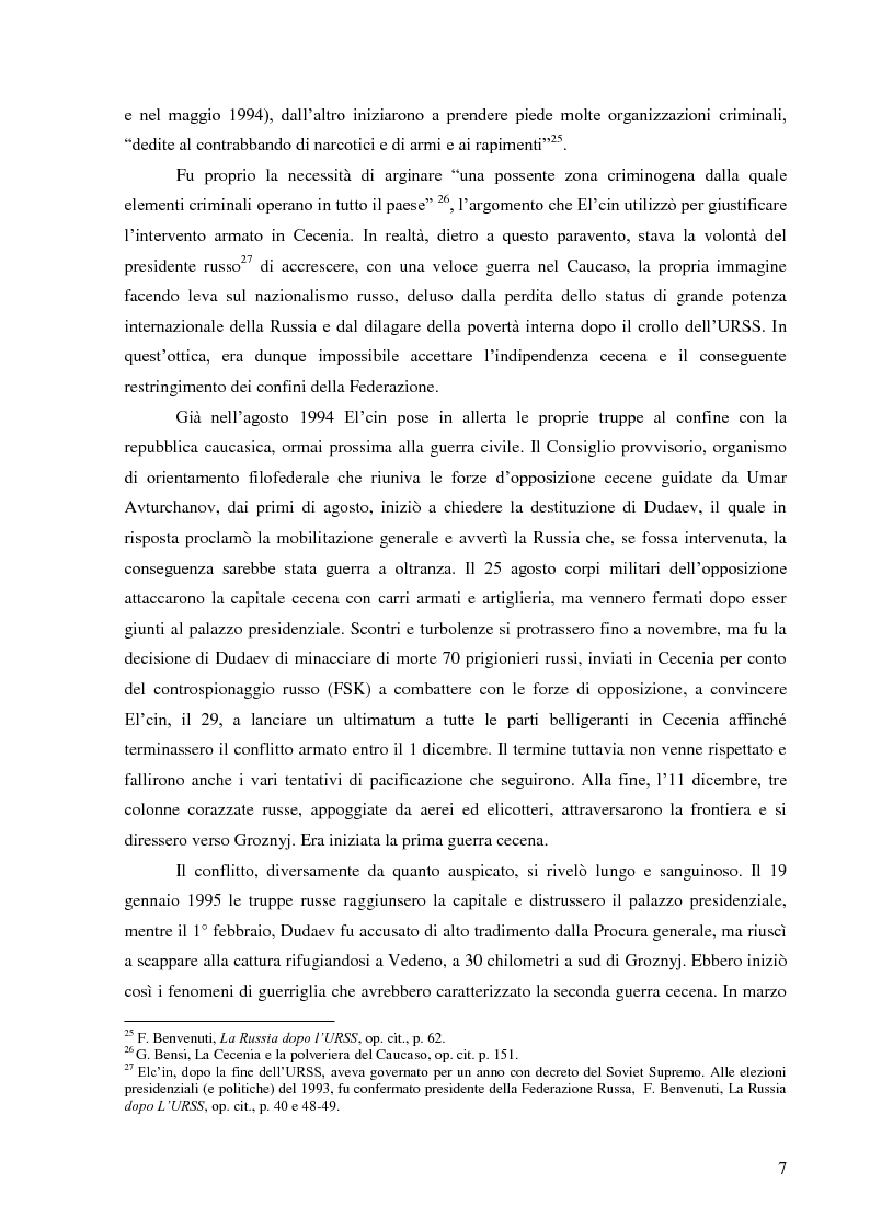 Estratto dalla tesi: I reportages di Anna Politkovskaja sul secondo conflitto ceceno