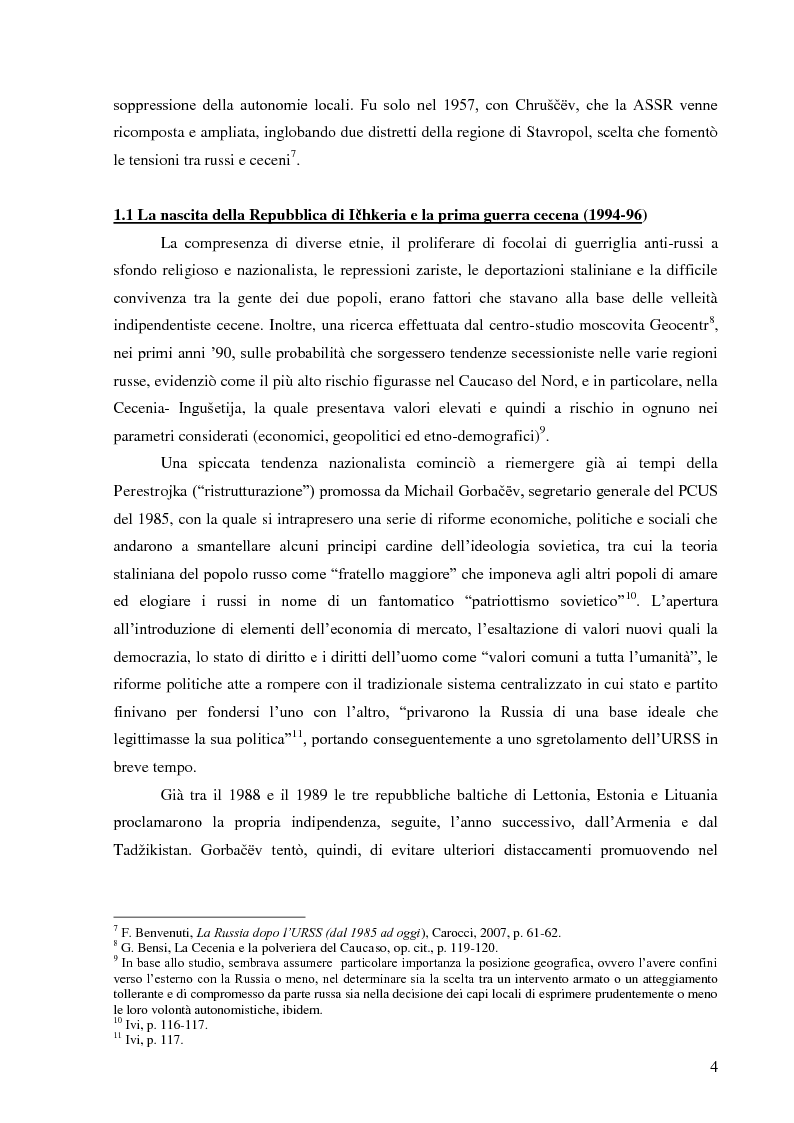 Anteprima della tesi: I reportages di Anna Politkovskaja sul secondo conflitto ceceno, Pagina 5