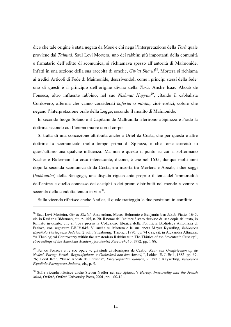 Estratto dalla tesi: Filosofia ebraica o esperienza marrana? A proposito del dibattito sulle fonti del pensiero di Spinoza
