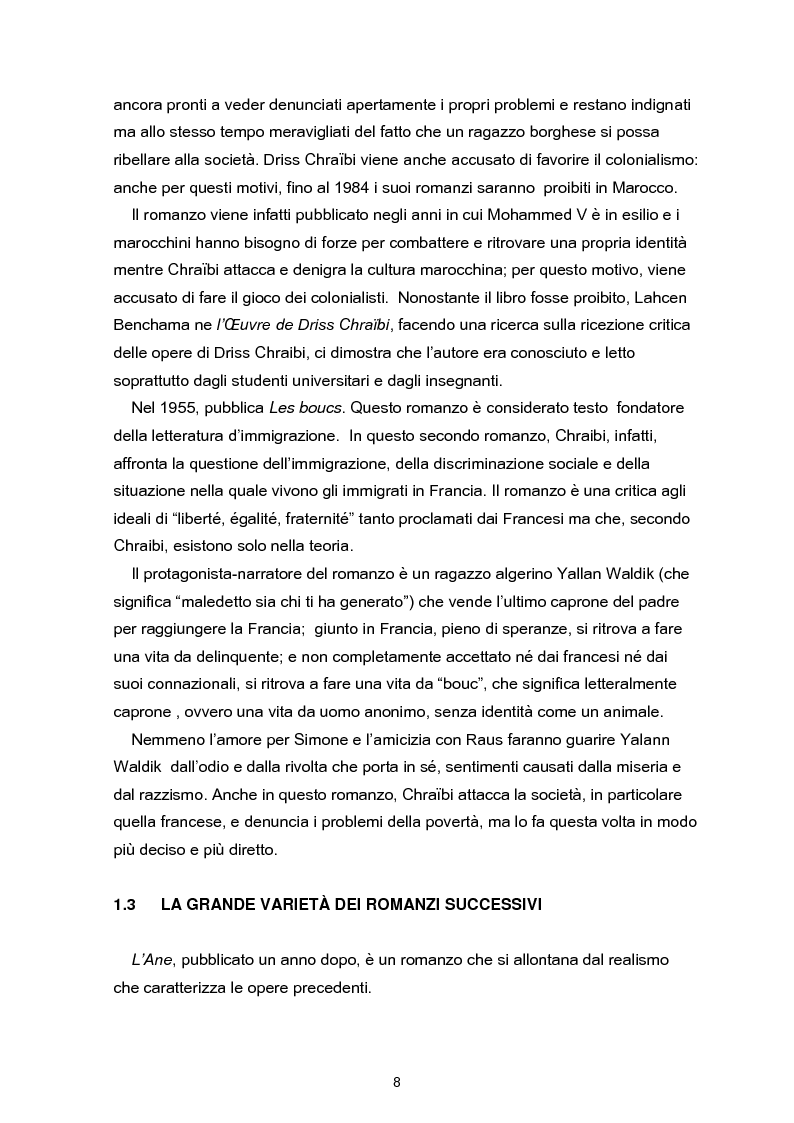 Anteprima della tesi: Strutture formali e strutture tematiche nel ''Passé simple'' di Driss Chraibi, Pagina 4