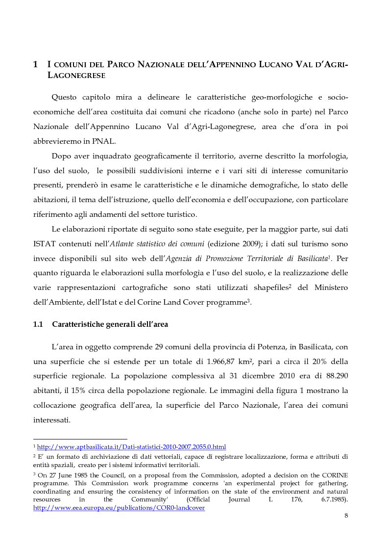 Anteprima della tesi: Parchi e sviluppo locale - L'area del Parco Nazionale dell'Appennino Lucano Val d'Agri - Lagonegrese, Pagina 3