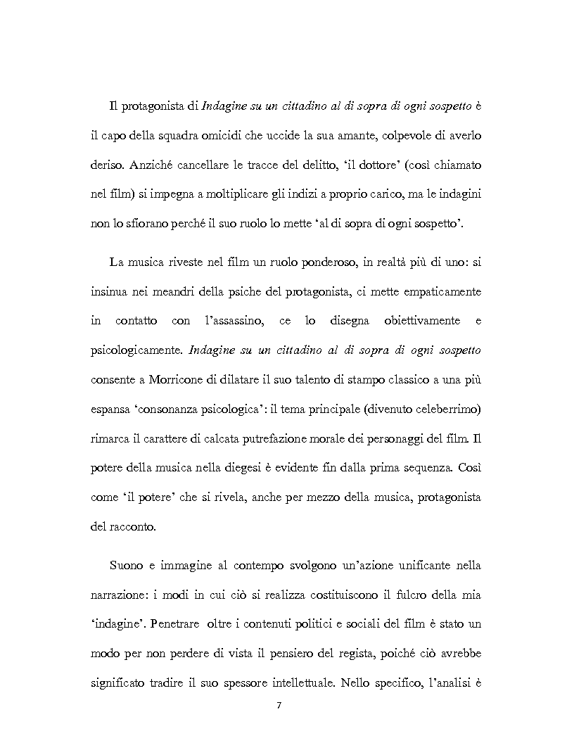 Anteprima della tesi: Indagine su un Cinema al di sopra di ogni sospetto: Ennio Morricone ed Elio Petri, Pagina 4