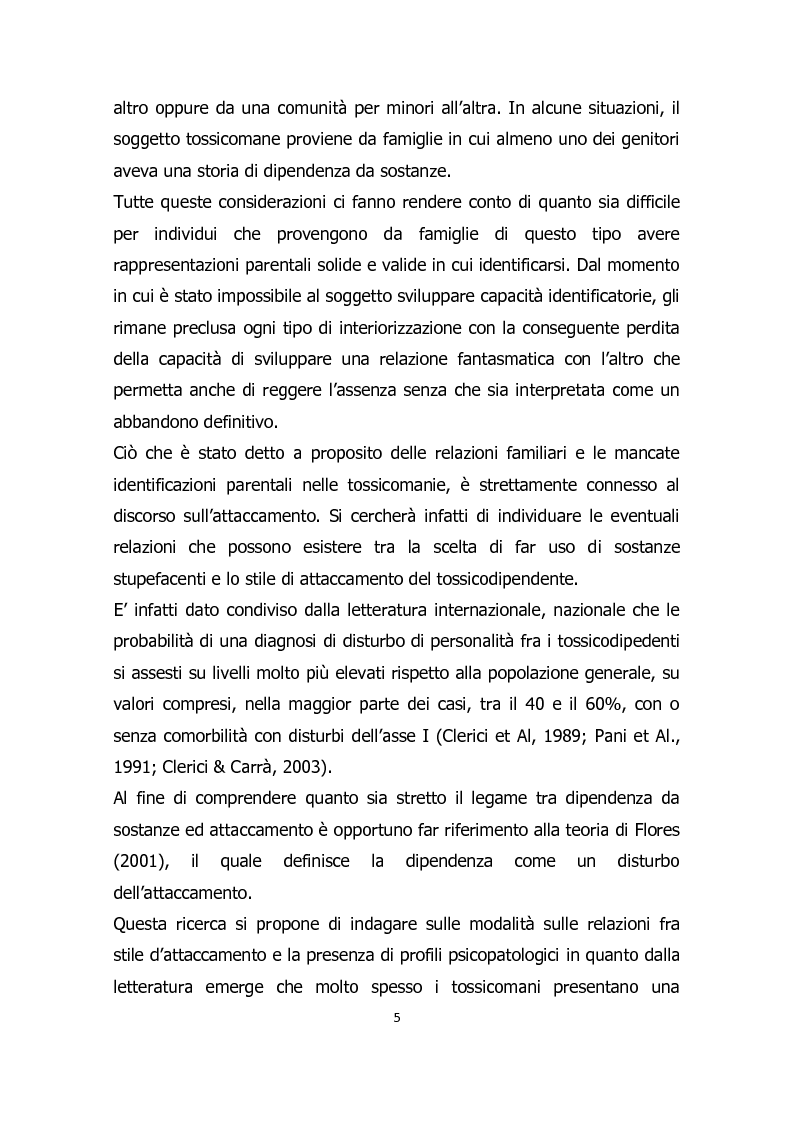 Anteprima della tesi: Funzionamento di personalità e stile di attaccamento: una ricerca pilota nel Ser.D. di Moncalieri, Pagina 3