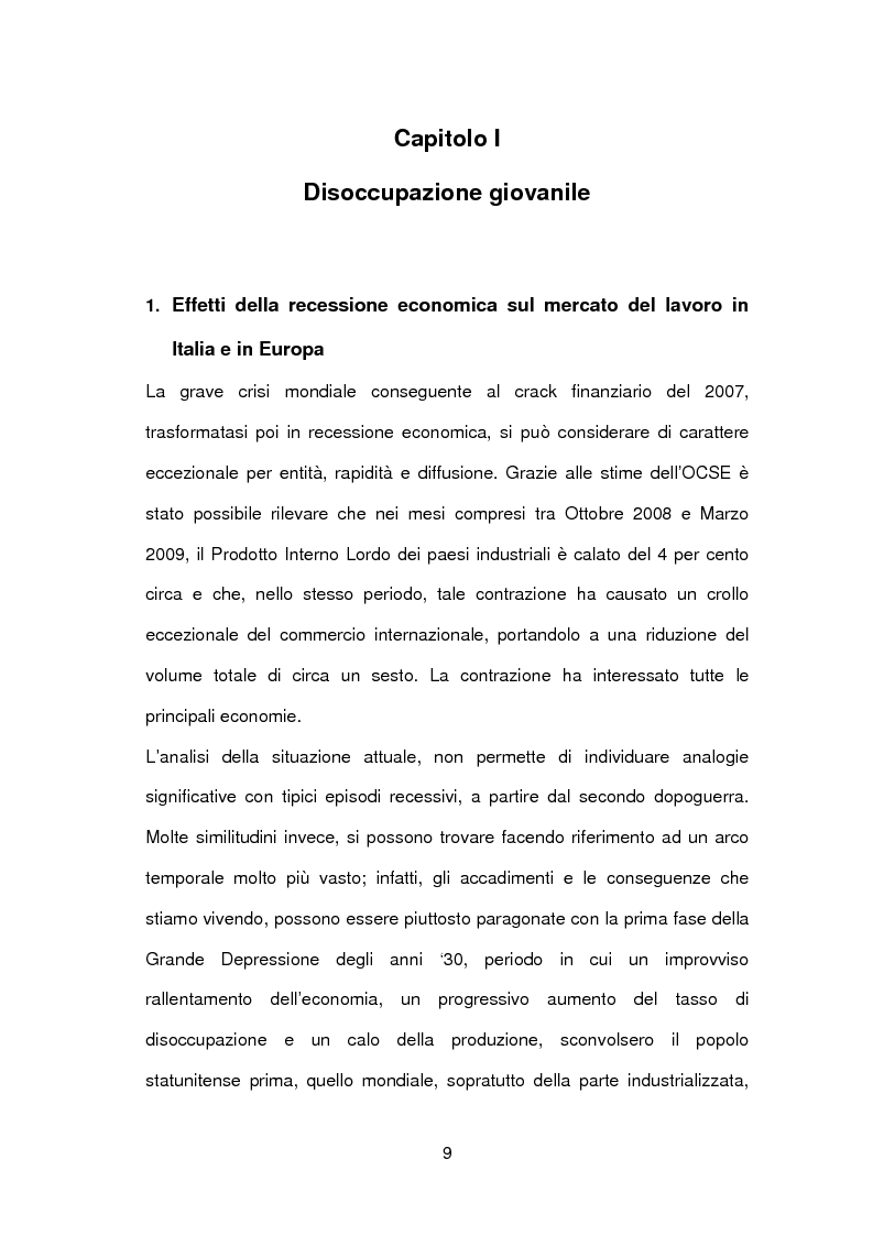 Anteprima della tesi: Disoccupazione giovanile in Italia: cause e possibili soluzioni, Pagina 5