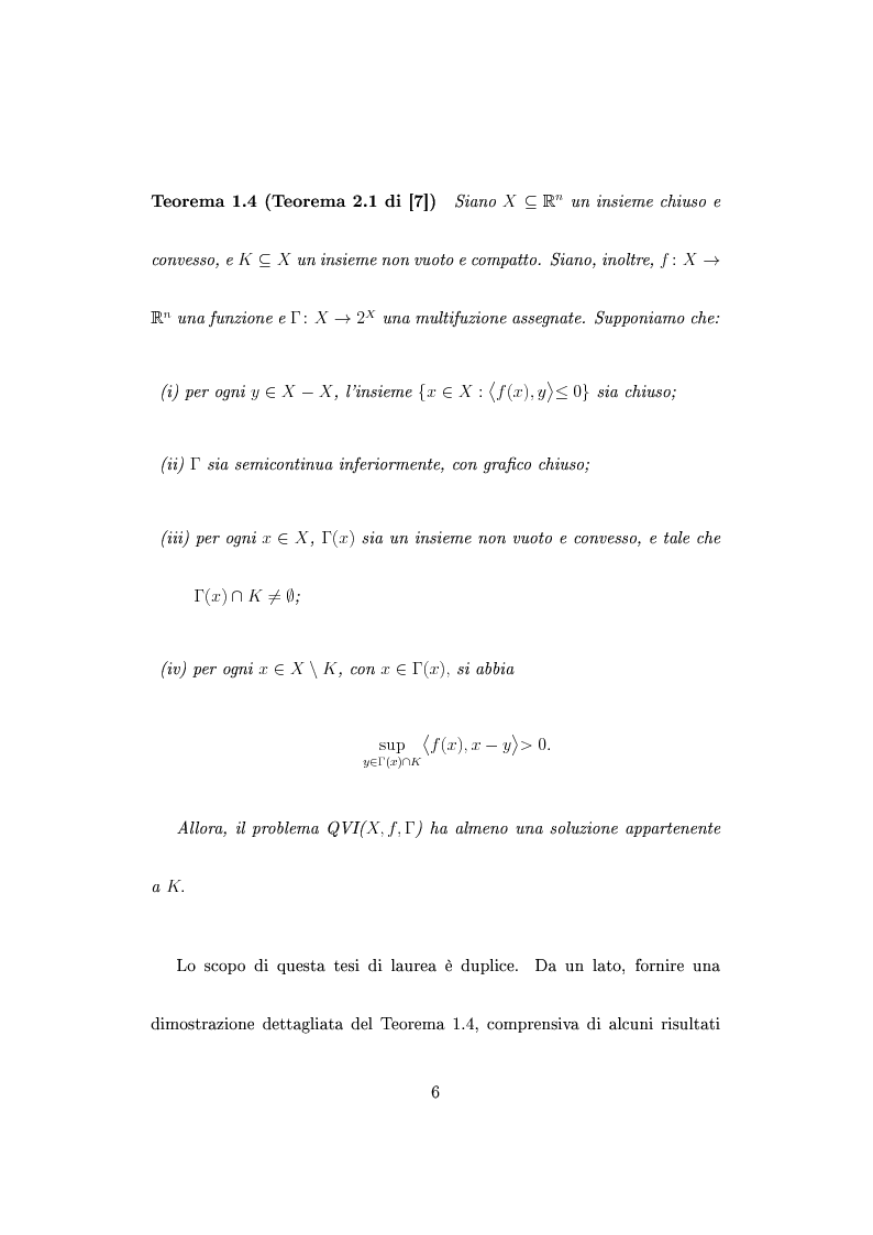 Anteprima della tesi: Teoremi di esistenza per disequazioni variazionali e quasi-variazionali associate a funzioni discontinue, Pagina 6