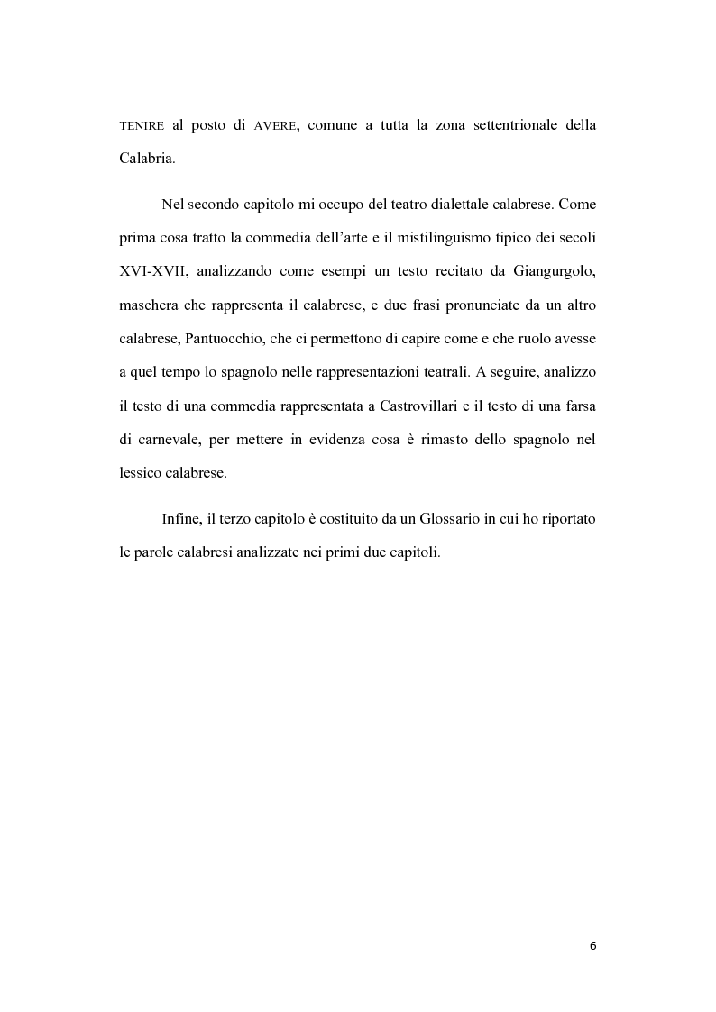 Anteprima della tesi: L'elemento linguistico spagnolo nel teatro dialettale calabrese, Pagina 3