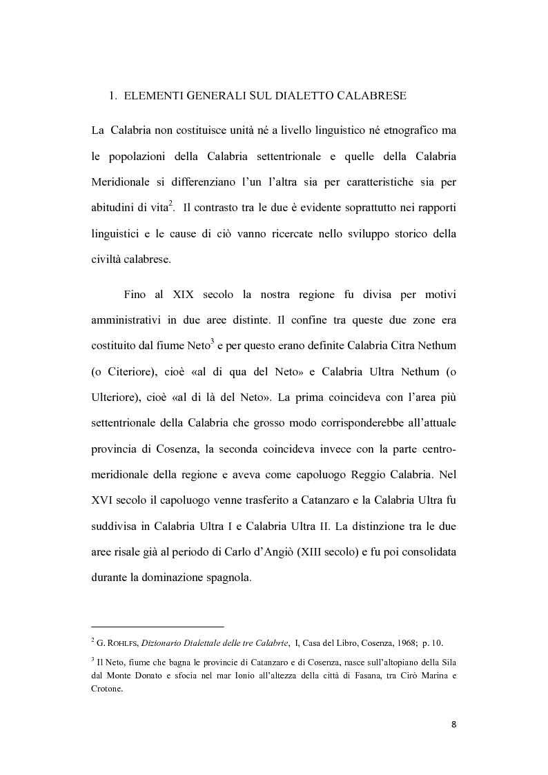 Anteprima della tesi: L'elemento linguistico spagnolo nel teatro dialettale calabrese, Pagina 5