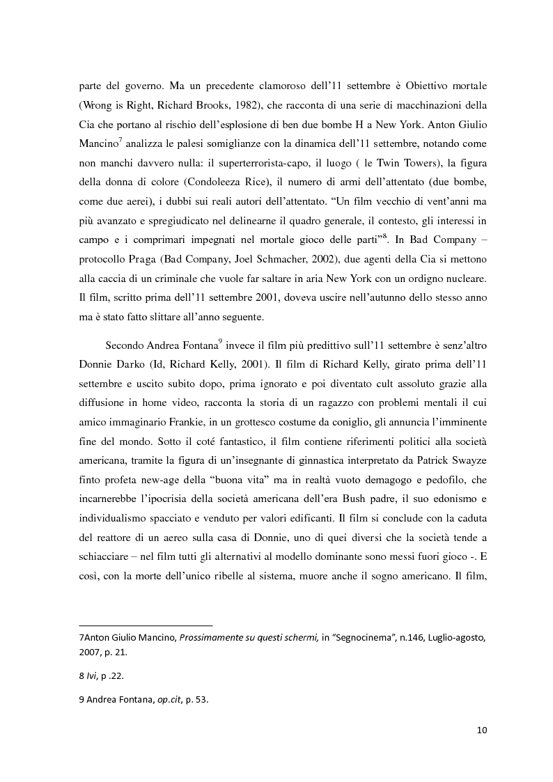 Anteprima della tesi: Non è un paese per buoni - Figurazioni del nemico nel cinema americano dopo l'11 Settembre, Pagina 8