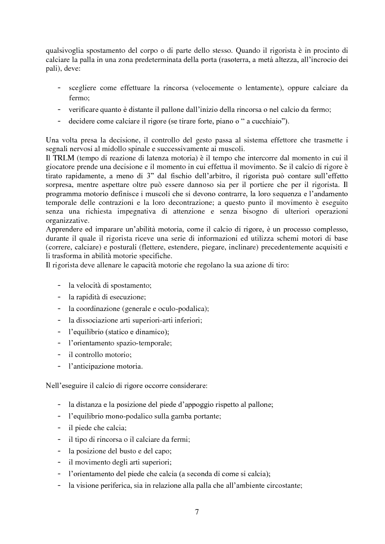 Anteprima della tesi: Il calcio di rigore: indagine sperimentale, Pagina 5