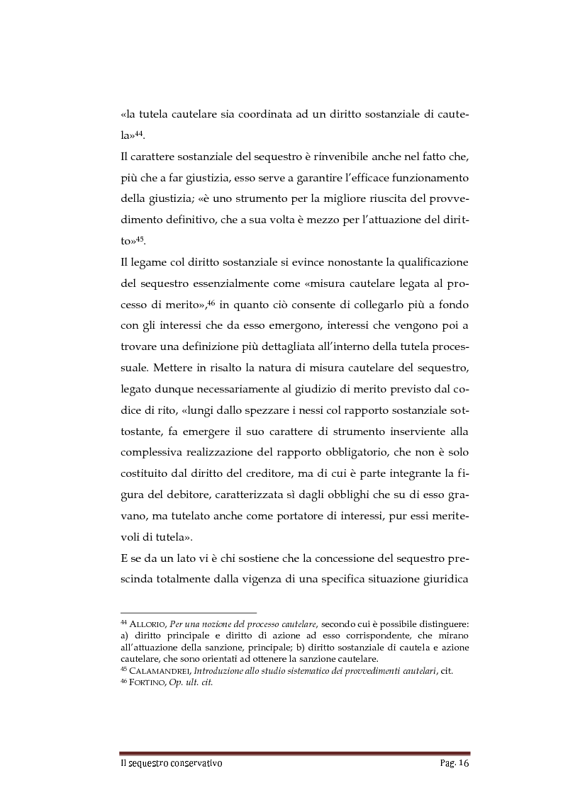 Estratto dalla tesi: Il Sequestro Conservativo