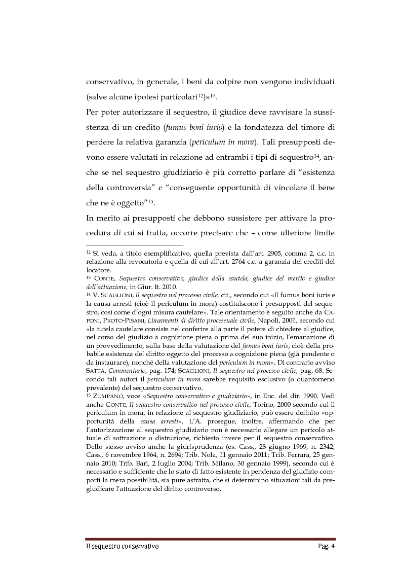 Anteprima della tesi: Il Sequestro Conservativo, Pagina 5
