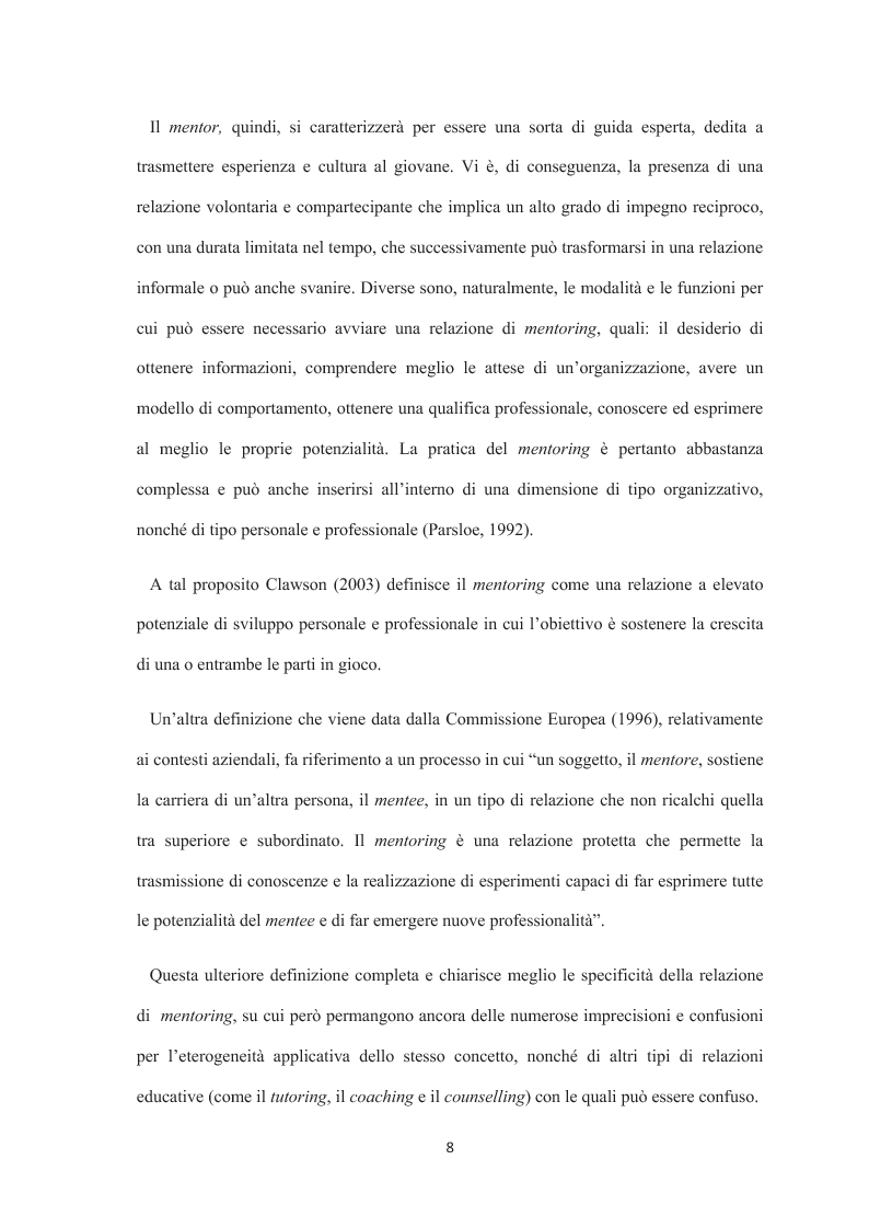Anteprima della tesi: Mentoring e autostima, Pagina 5