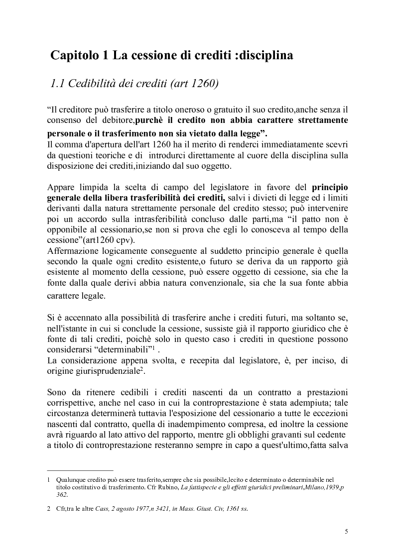 Anteprima della tesi: Dalla cessione alla cartolarizzazione dei crediti. Struttura delle operazioni e profili di vigilanza, Pagina 4