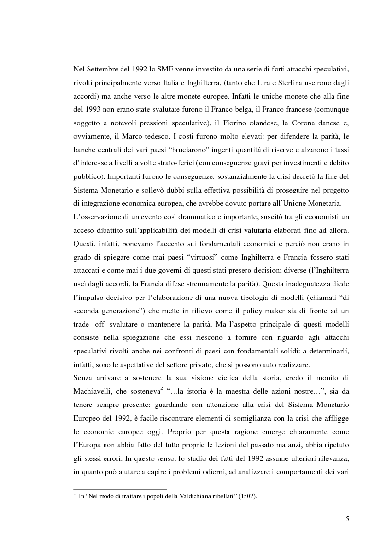 Anteprima della tesi: La crisi valutaria del 1992, Pagina 3