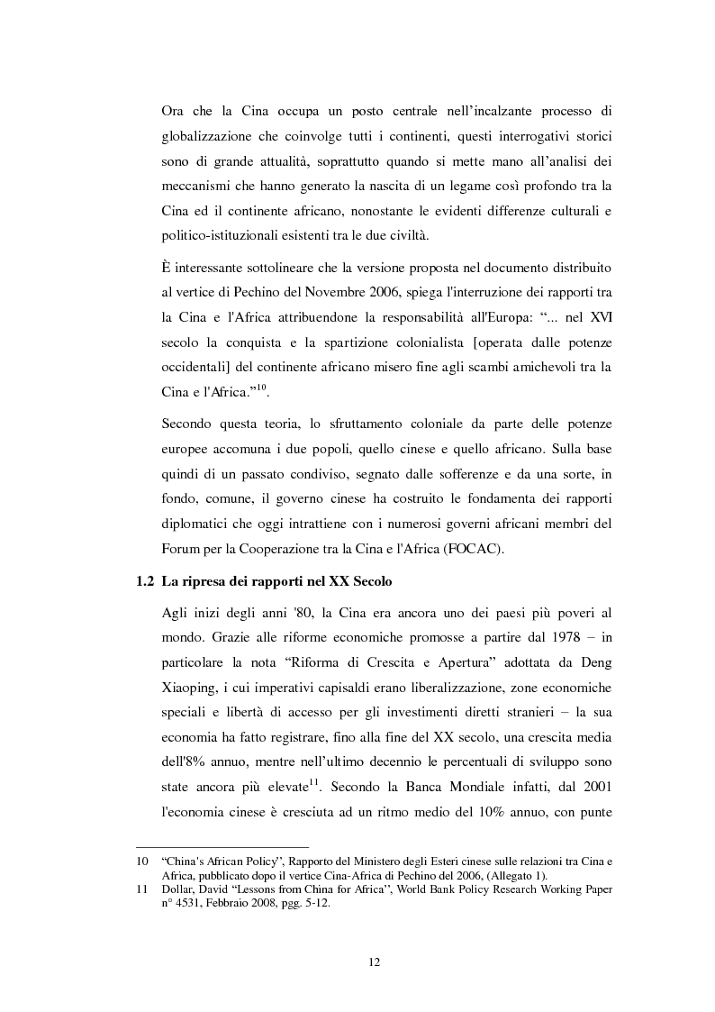 Anteprima della tesi: Soft-power e interessi geostrategici della Cina in Africa. Effetti nel Sudan., Pagina 10