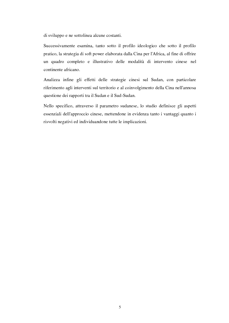 Anteprima della tesi: Soft-power e interessi geostrategici della Cina in Africa. Effetti nel Sudan., Pagina 3