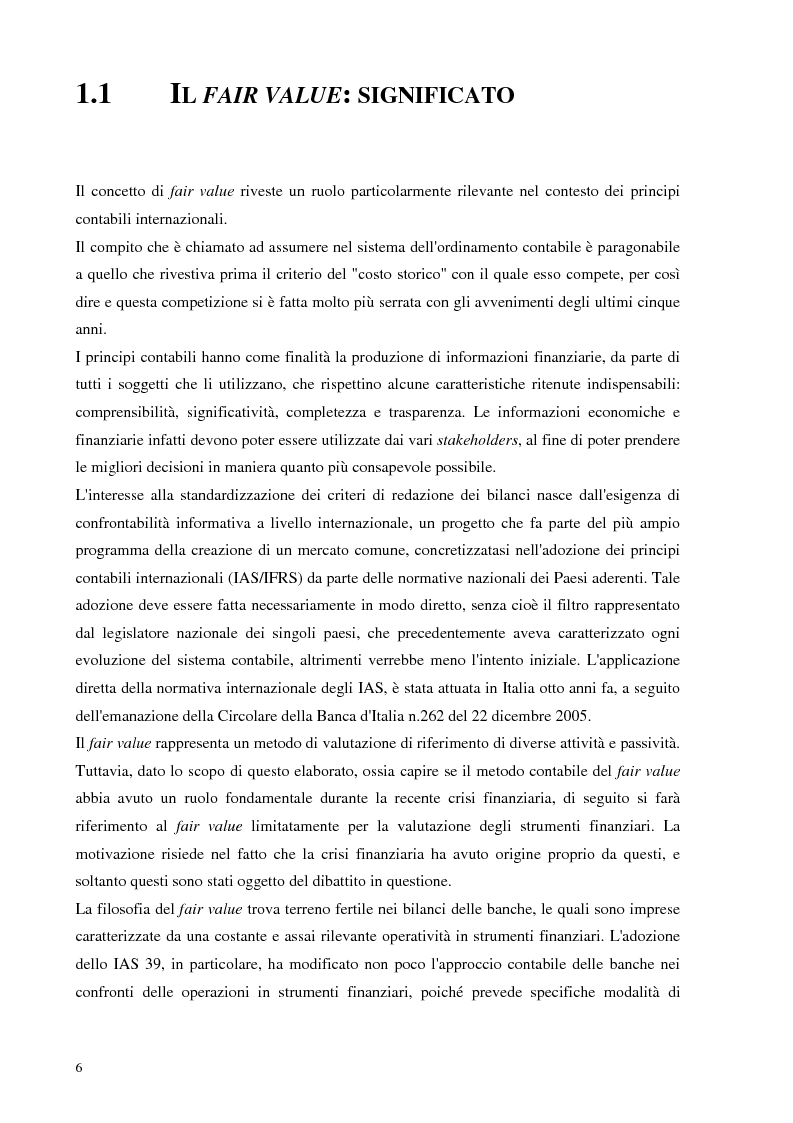Anteprima della tesi: Il ruolo del fair value nella crisi finanziaria, Pagina 3