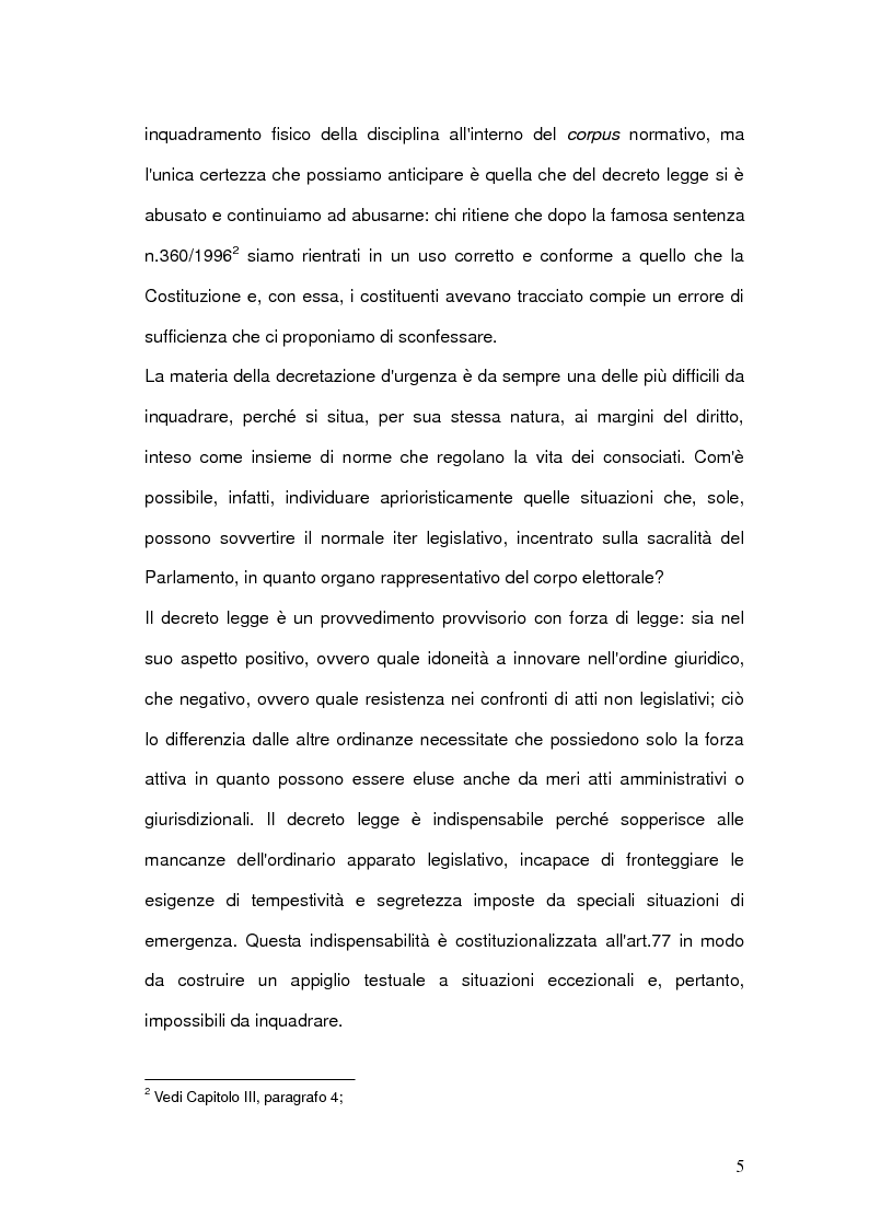 Anteprima della tesi: Decreti Legge: analisi delle principali sentenze della Corte Costituzionale, Pagina 3