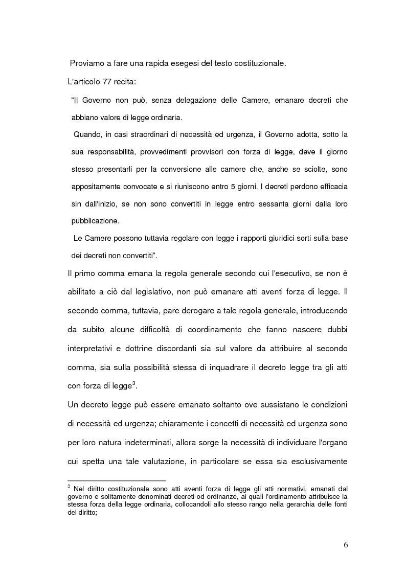 Anteprima della tesi: Decreti Legge: analisi delle principali sentenze della Corte Costituzionale, Pagina 4