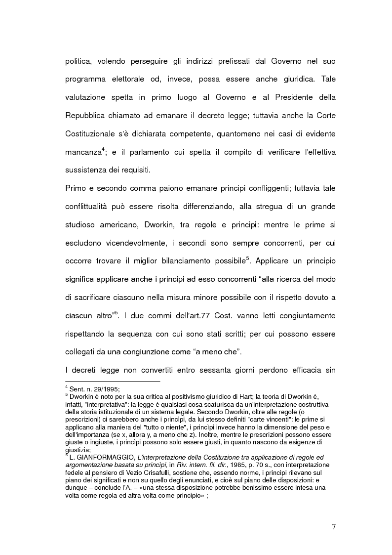 Anteprima della tesi: Decreti Legge: analisi delle principali sentenze della Corte Costituzionale, Pagina 5