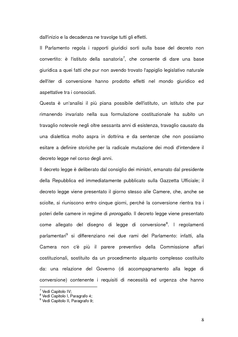 Anteprima della tesi: Decreti Legge: analisi delle principali sentenze della Corte Costituzionale, Pagina 6