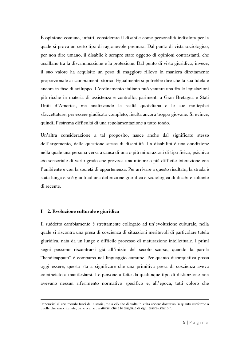 Anteprima della tesi: La Tutela dei Disabili nella Costituzione Italiana, Pagina 3
