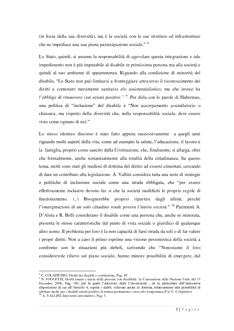 Anteprima della tesi: La Tutela dei Disabili nella Costituzione Italiana, Pagina 5