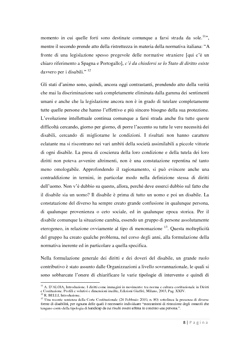 Anteprima della tesi: La Tutela dei Disabili nella Costituzione Italiana, Pagina 6