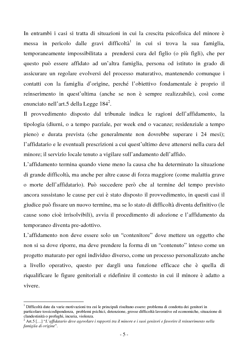 Anteprima della tesi: Disagi affettivo-relazionali in un bambino in affidamento familiare: una proposta di intervento pedagogico - clinico, Pagina 3