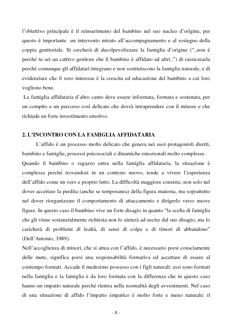 Anteprima della tesi: Disagi affettivo-relazionali in un bambino in affidamento familiare: una proposta di intervento pedagogico - clinico, Pagina 6