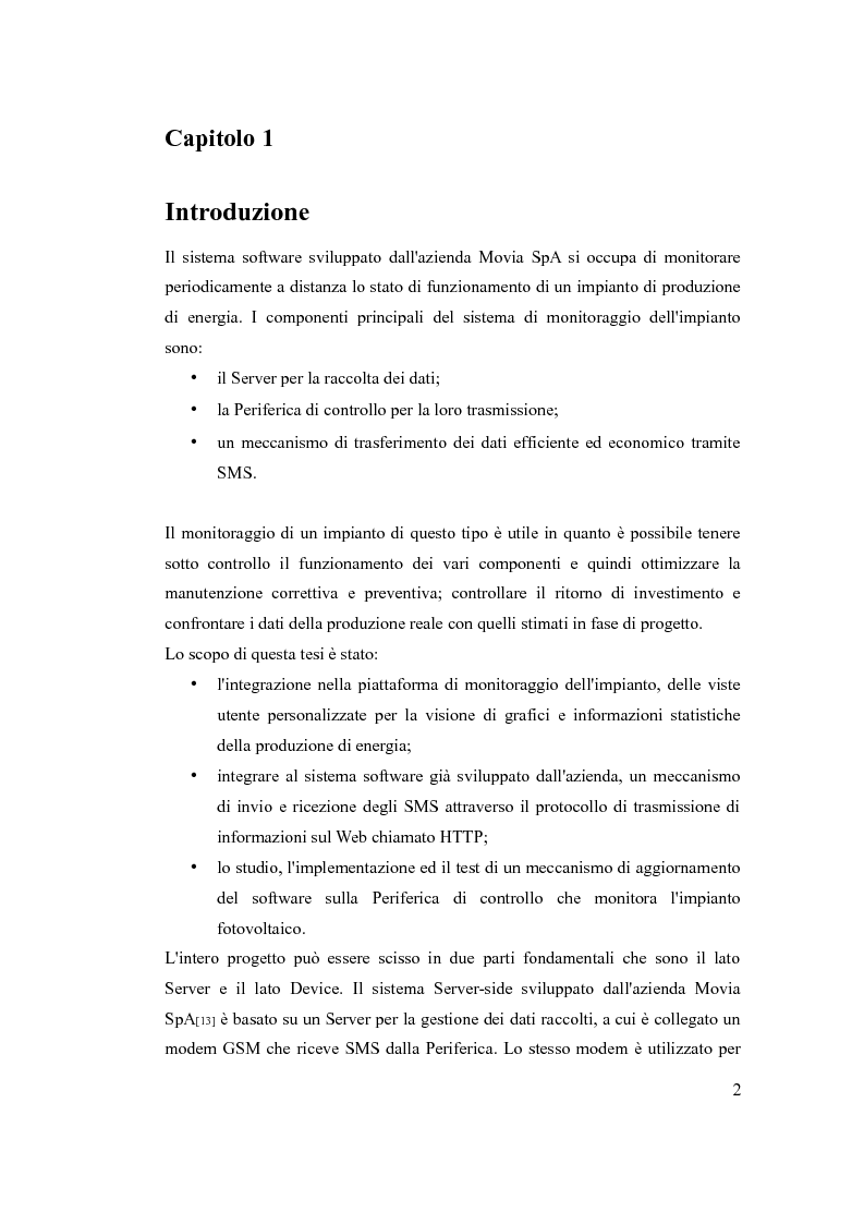 Anteprima della tesi: Gestione di estrazione dati e aggiornamento algoritmi per dispositivi embedded in un ambiente fotovoltaico, Pagina 3