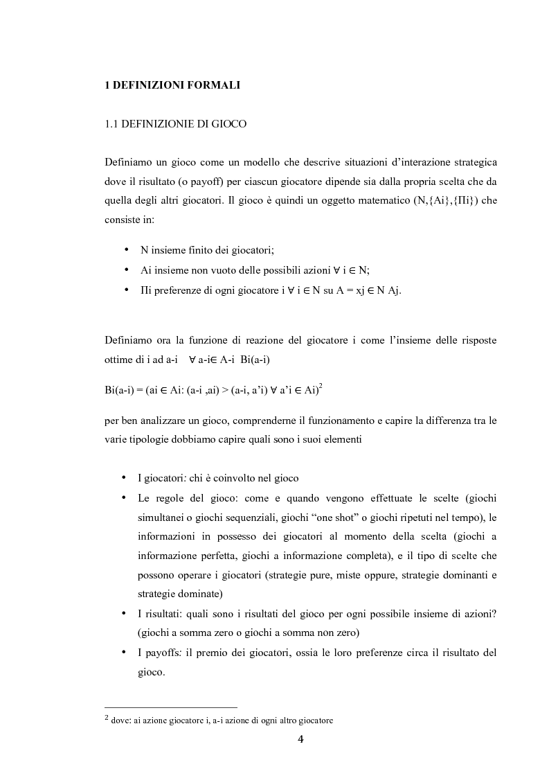 Anteprima della tesi: Applicazioni economiche del teorema di Nash, Pagina 4