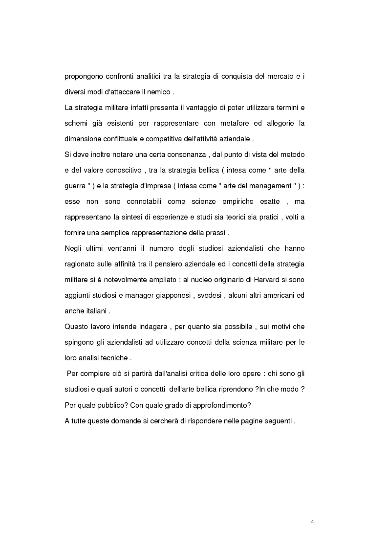 Anteprima della tesi: Il contributo delle dottrine militari all'elaborazione della strategia aziendali, Pagina 3