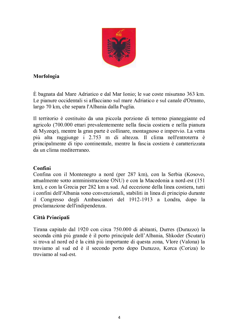 Anteprima della tesi: Problemi attuali dello sviluppo economico in Albania, Pagina 4