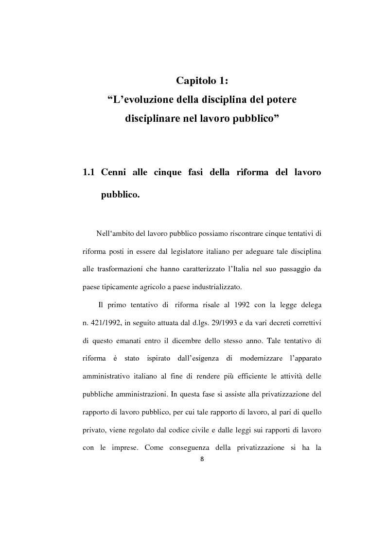 Anteprima della tesi: Il potere disciplinare nel lavoro pubblico, Pagina 7