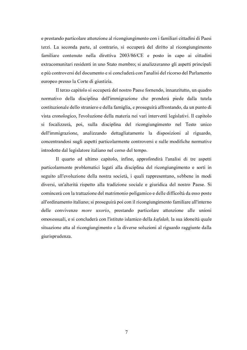 Anteprima della tesi: Il ricongiungimento familiare: tutele dell'ordinamento e aspetti problematici, Pagina 4
