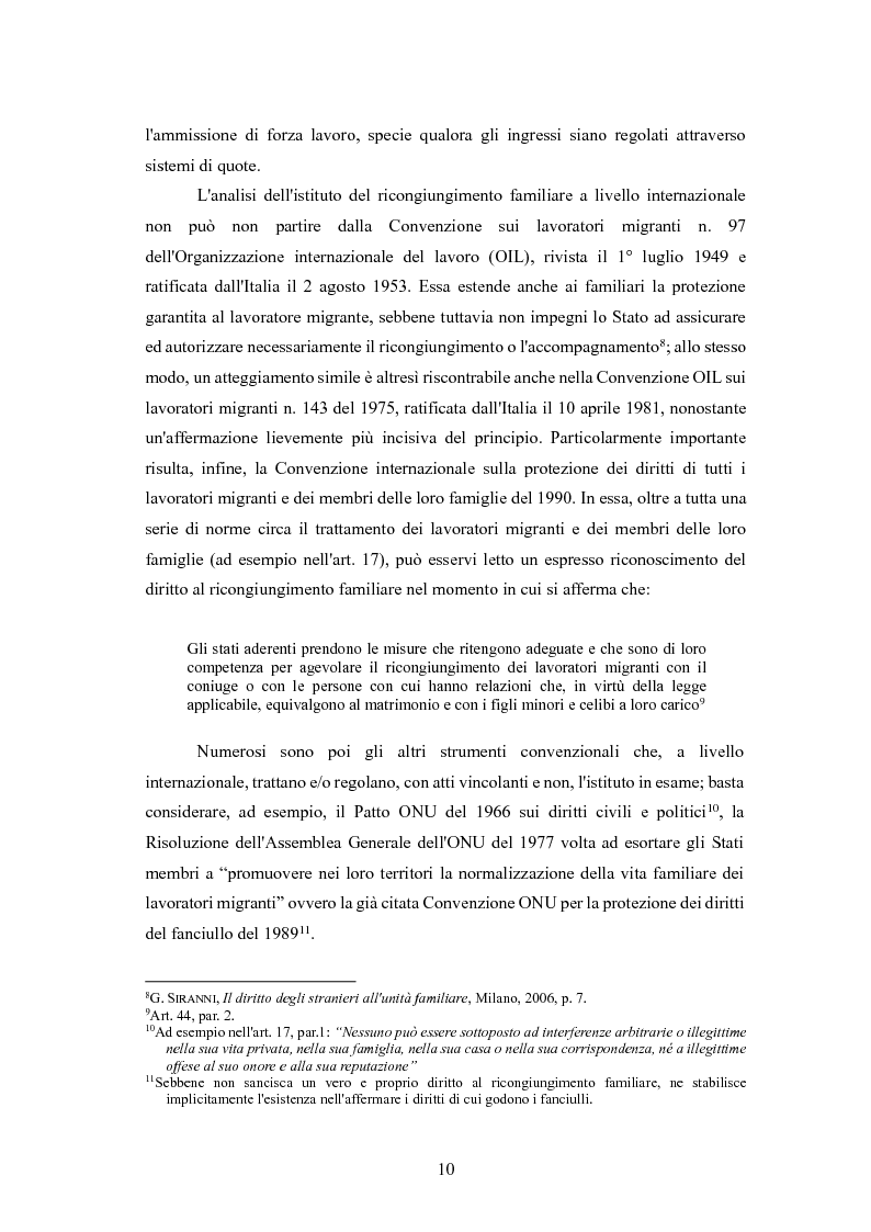Anteprima della tesi: Il ricongiungimento familiare: tutele dell'ordinamento e aspetti problematici, Pagina 7