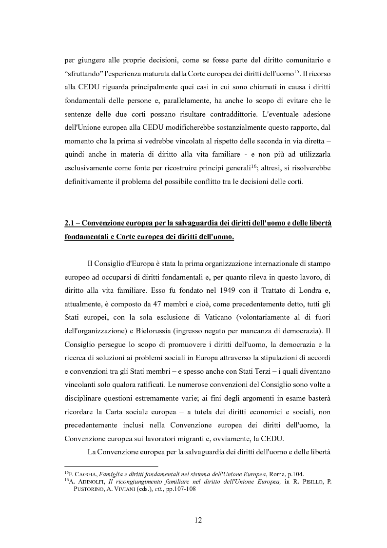 Anteprima della tesi: Il ricongiungimento familiare: tutele dell'ordinamento e aspetti problematici, Pagina 9