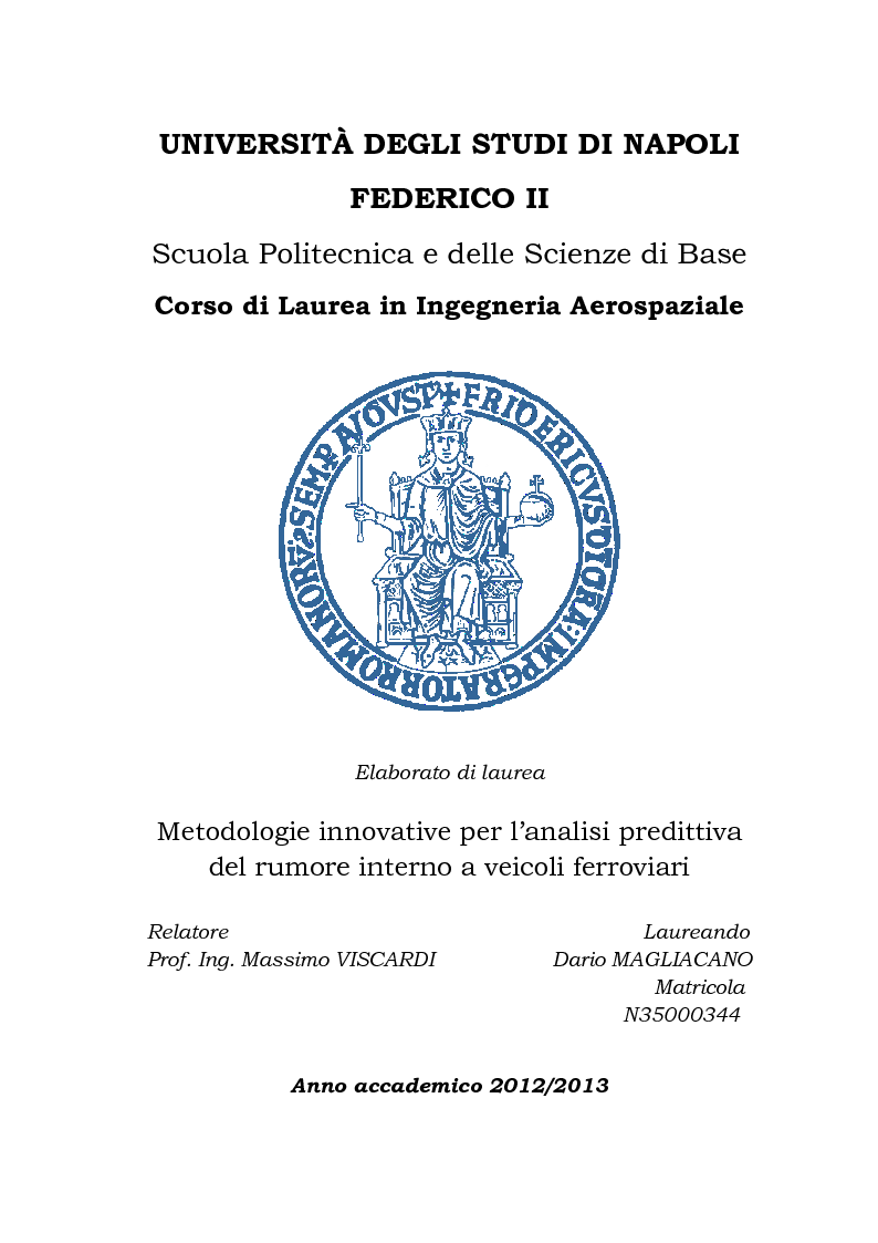 Anteprima della tesi: Metodologie innovative per l'analisi predittiva del rumore interno a veicoli ferroviari, Pagina 1