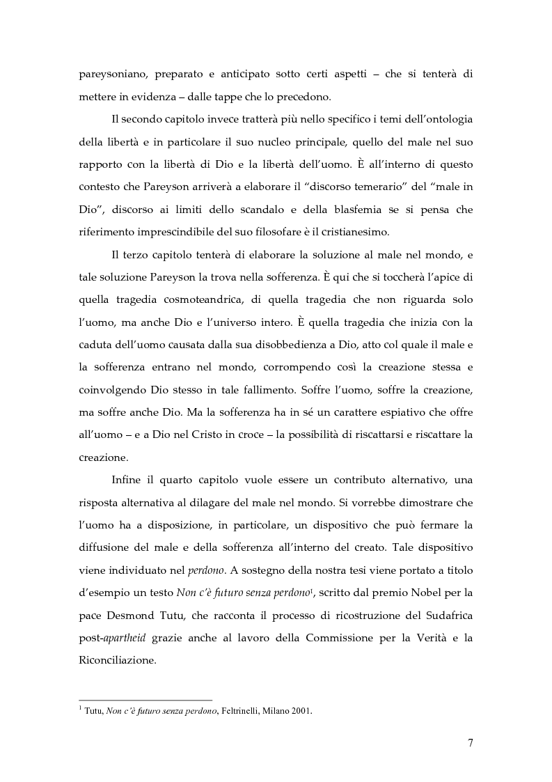 Anteprima della tesi: Il problema del male nel pensiero di Luigi Pareyson, Pagina 3